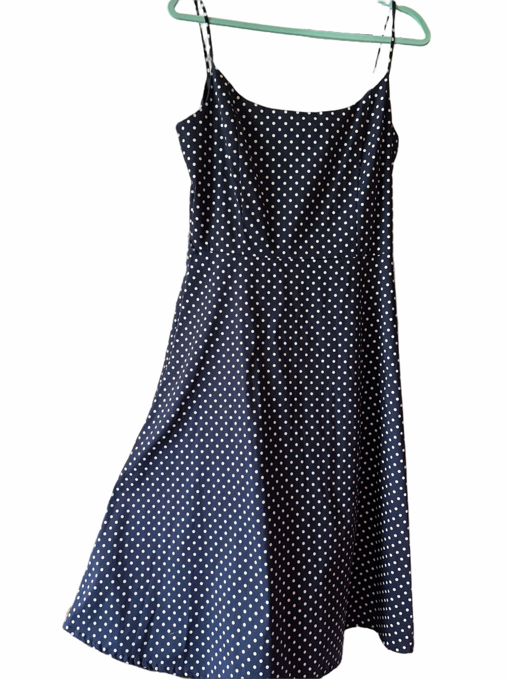 Y2K Jessica Howard black/white Polka Dot spaghetti strap midi slip dress size 10